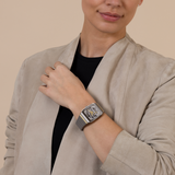 Rado Centrix Automatic Open Heart R10206109 luxury Swiss watch featuring a 32.5mm plasma high-tech ceramic and stainless steel case, automatic movement, open heart dial, and transparent sapphire caseback.