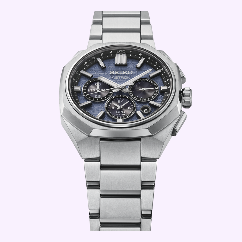 Seiko Astron HAB001 case angle view showing titanium case profile at Lexor Miami