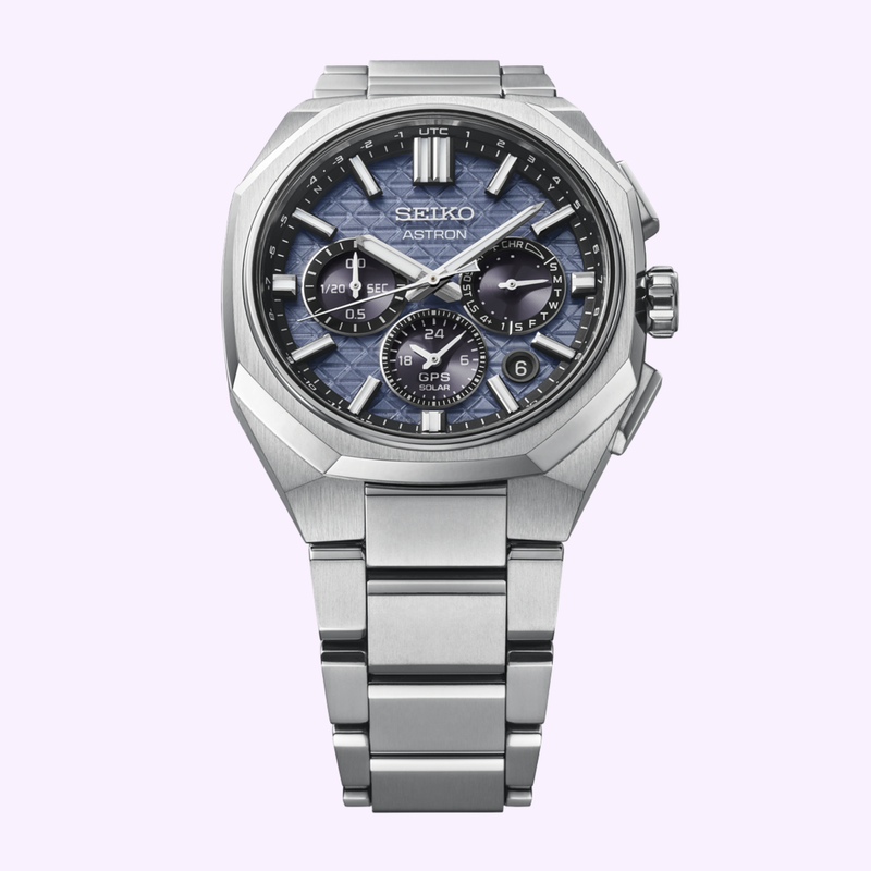 Seiko Astron HAB001 angled view highlighting sapphire crystal and dial texture at Lexor Miami