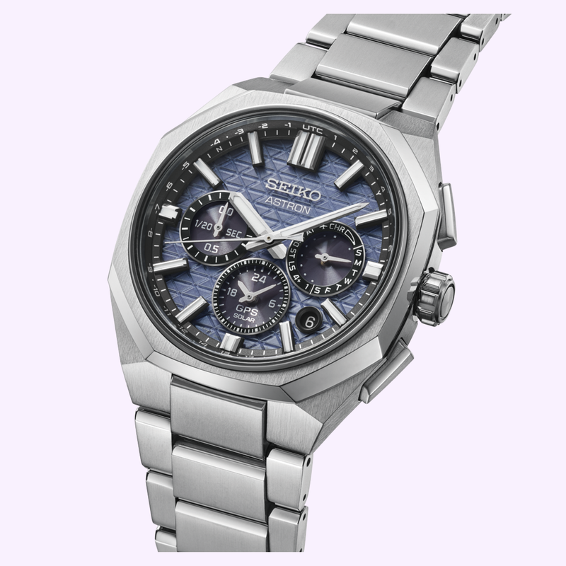 Seiko Astron HAB001 titanium bracelet and clasp detail at Lexor Miami