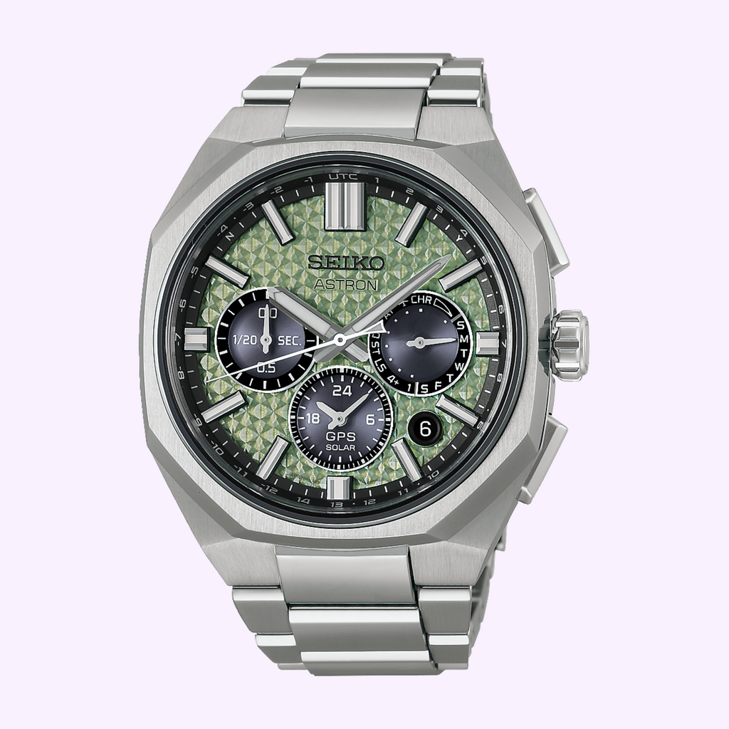 Seiko Astron GPS Solar HAB005 limited edition watch with Crystal Green faceted dial