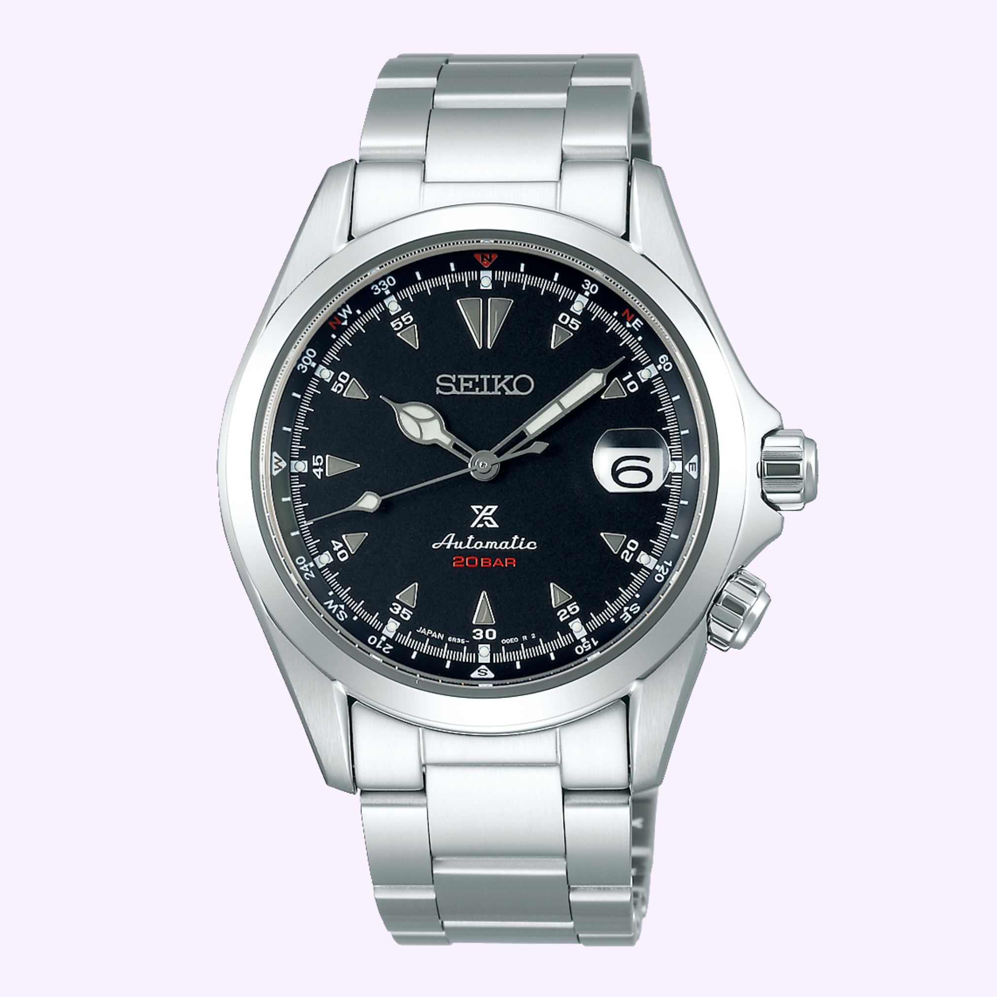 Seiko Prospex Alpinist SPB117 black dial automatic watch on stainless steel case
