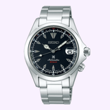 Front View Seiko Luxe Watches Prospex Alpinist SS Automatic Black Dial SPB117 Men