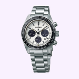 Seiko Luxe Watches Prospex Speedtimer SS Solar Chronograph White Dial SSC813 Men