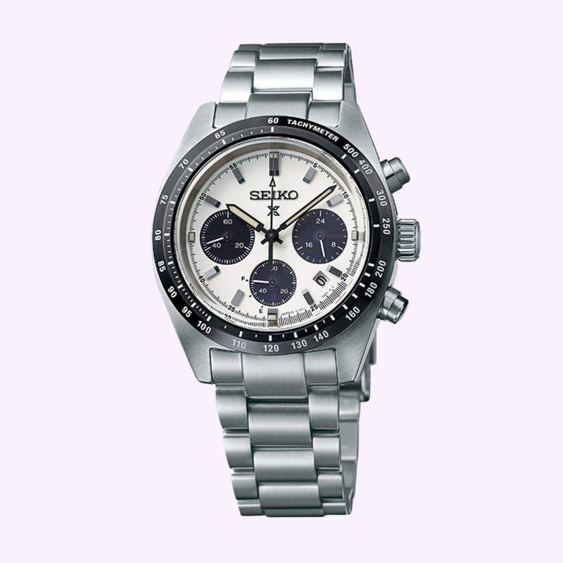 Seiko Luxe Watches Prospex Speedtimer SS Solar Chronograph White
