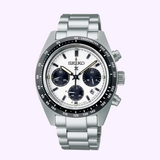 Seiko Luxe Watches Prospex Speedtimer SS Solar Chronograph White Dial SSC813 Men