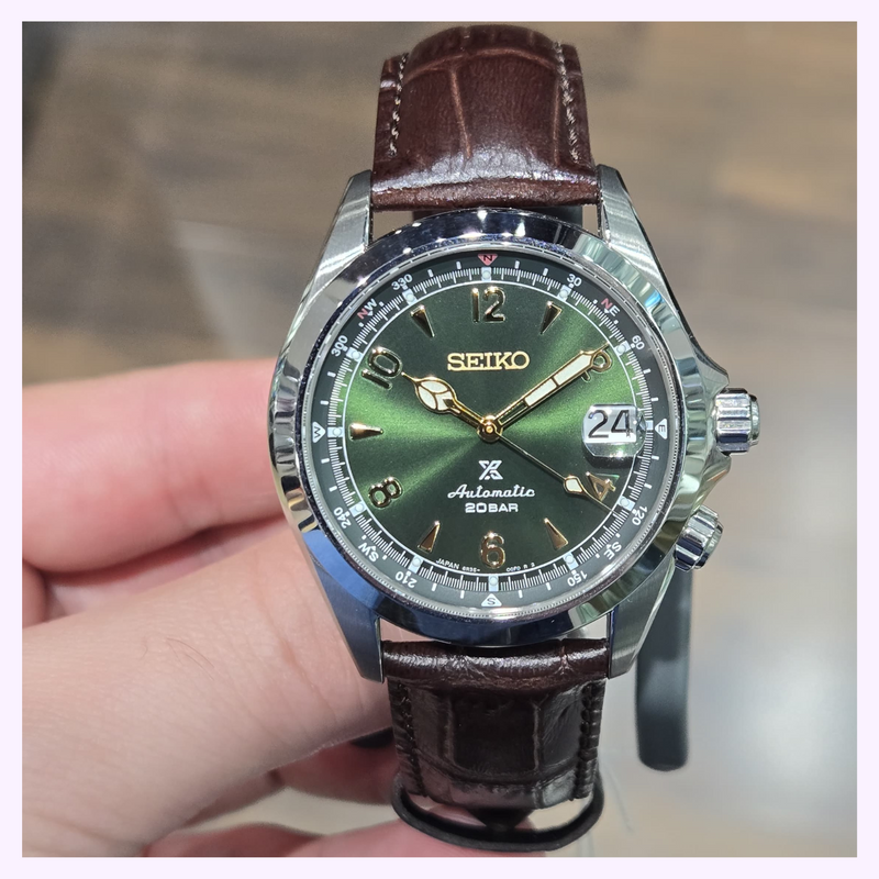 Relojes Seiko Prospex Luxe Alpinist SS Automático Esfera Verde SPB121 Hombres