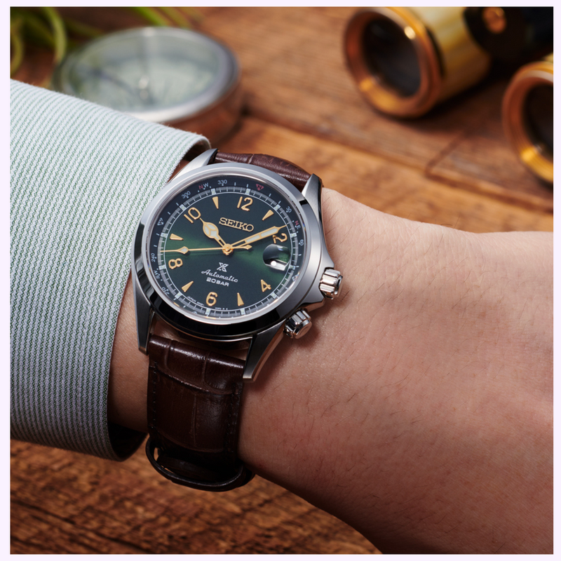 Relojes Seiko Prospex Luxe Alpinist SS Automático Esfera Verde SPB121 Hombres