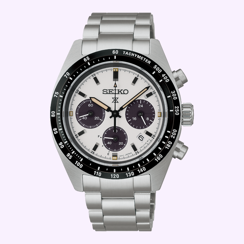 Seiko Prospex Speedtimer SSC961 solar chronograph with panda dial