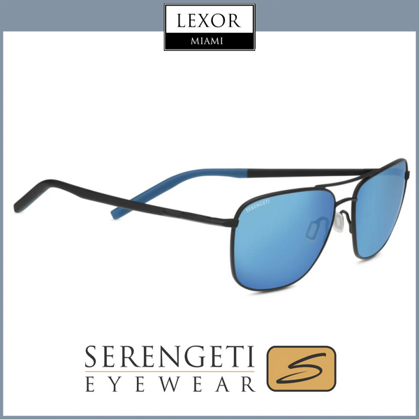 Serengeti Sunglasses SPELLO Matte Black Matte Blue Temple Tips 8797