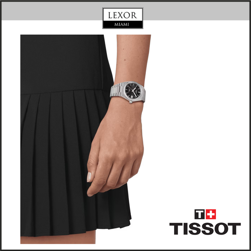 TISSOT T1372071105100 PRX UNISEX PW80 SS BR BK IND 35MM Watch