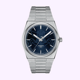 Tissot PRX UFO Robot Grendizer 40mm watch blue dial stainless steel bracelet front view
