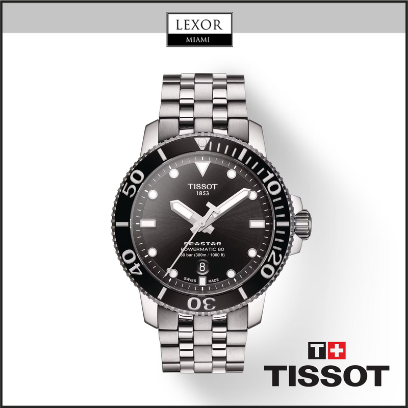 Tissot T1204071105100 SeaStar 1000 PowerMatic 80 Reloj para hombre con correa de acero inoxidable