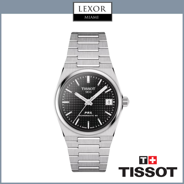 TISSOT T1372071105100 PRX UNISEX PW80 SS BR BK IND 35MM Watch