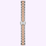 Watch bracelet for the Tissot Watches Desir 29.6mm T1522232203600 with alternating silver-tone and rose gold-tone links, featuring a center clasp engraved with TISSOT 1853.