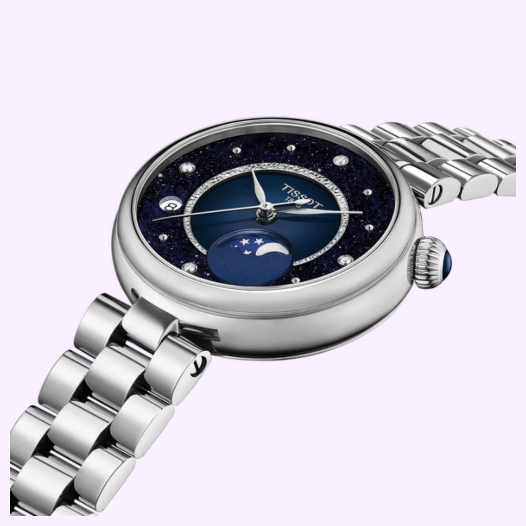 Tissot Desir Moonphase with diamond hour markers, additional view
