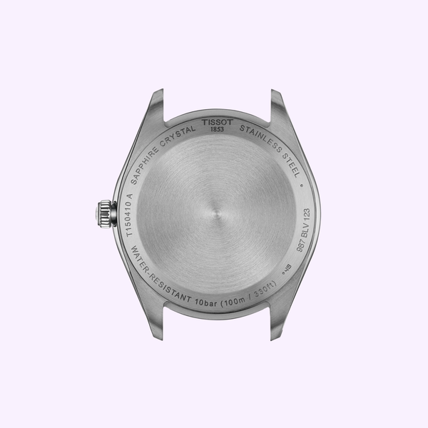 Tissot PR 100 40mm T1504101108100 stainless steel bracelet with butterfly clasp and Tissot 1853 engraving