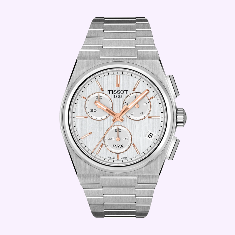 Tissot PRX 41mm T137.417.11.031.00 silver dial chronograph watch