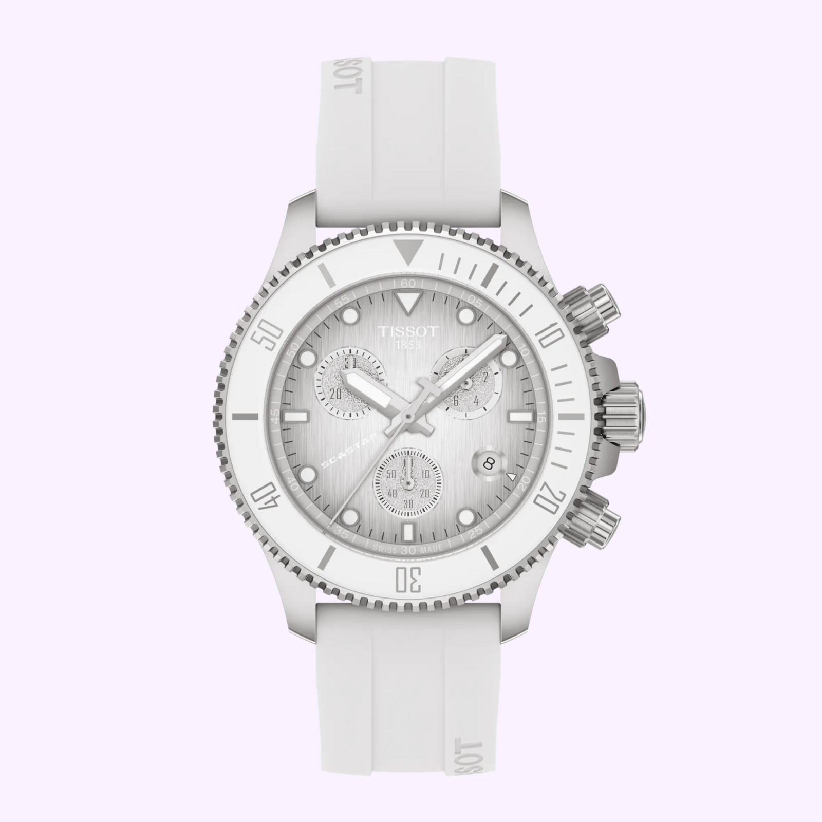 TISSOT ホワイト 時計 Tissot Watches Seastar 1000 Quartz Chronograph 38mm T1202171701100