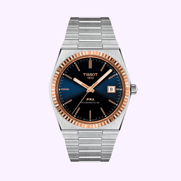 Tissot Watches T9314074104100 Tissot PRX Powermatic 80 Steel & 18K Gold Bezel 40mm Men