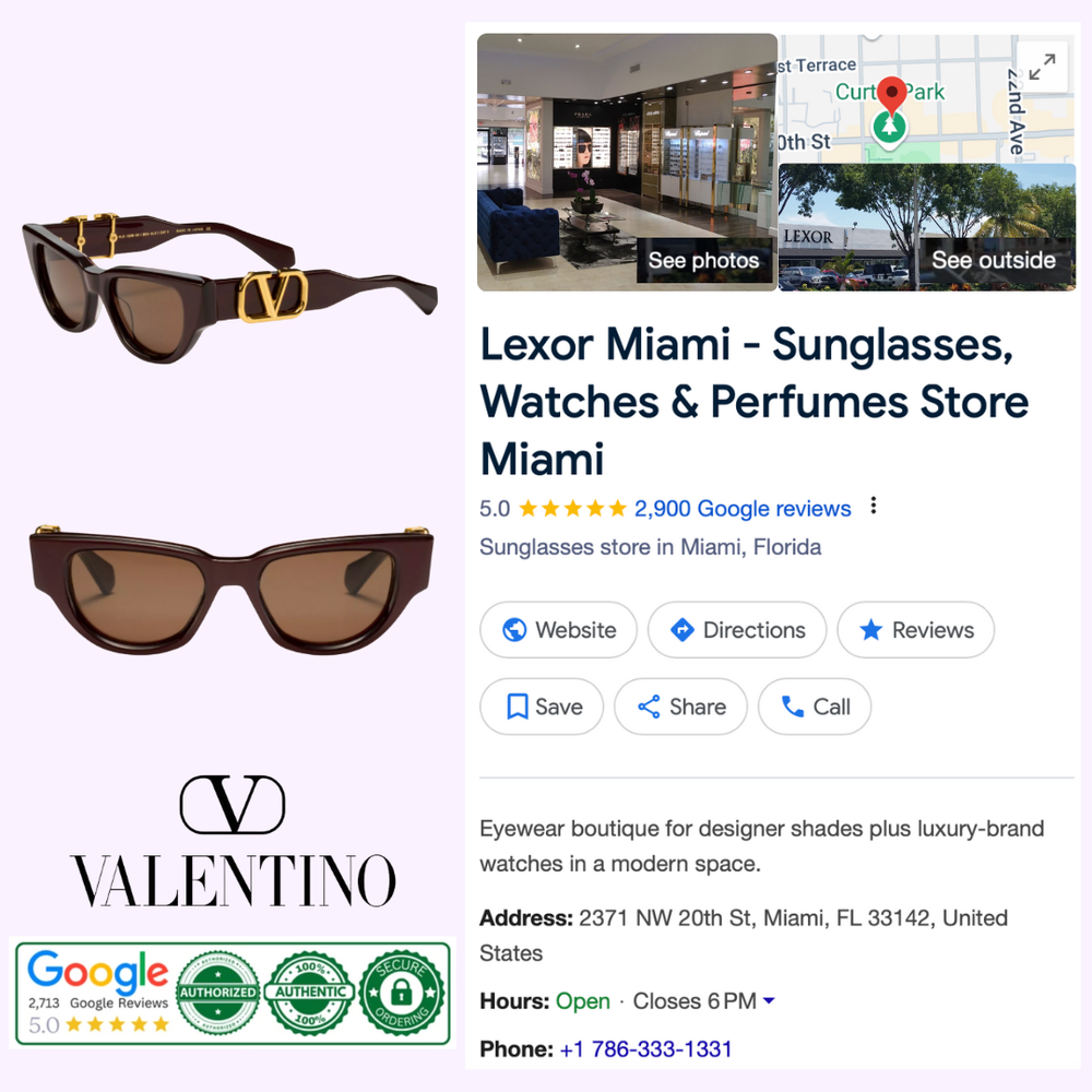 Valentino II VLS-103B-50 Woman Sunglasses – Lexor Miami