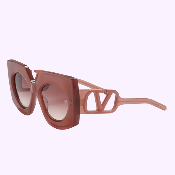 Valentino Sunglasses Valentino - Acetate Cat-Eye Sunglasses with VLOGO - Black  main image 2