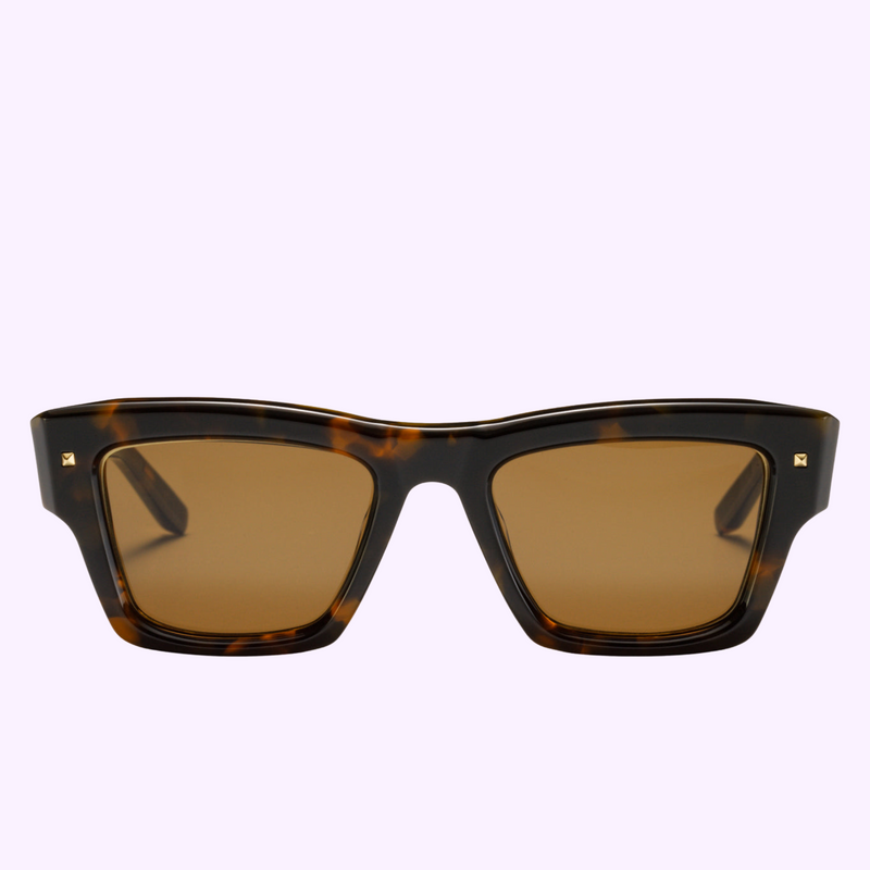 Valentino XXII VLS-106B-53 Óculos de Sol Femininos Marrom Tartaruga