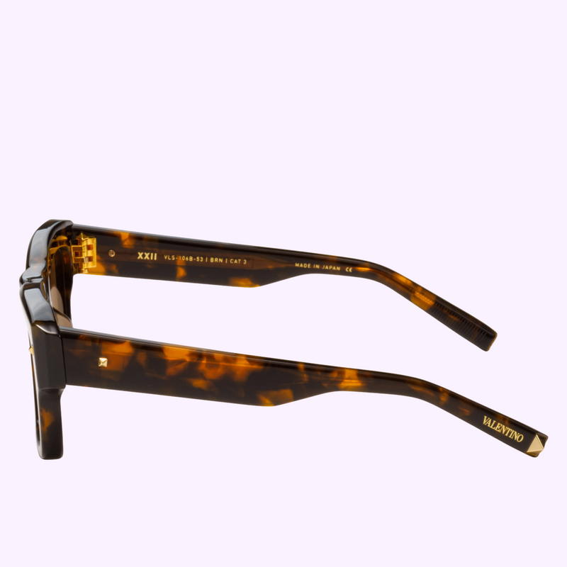 Valentino XXII VLS-106B-53 Óculos de Sol Femininos Marrom Tartaruga