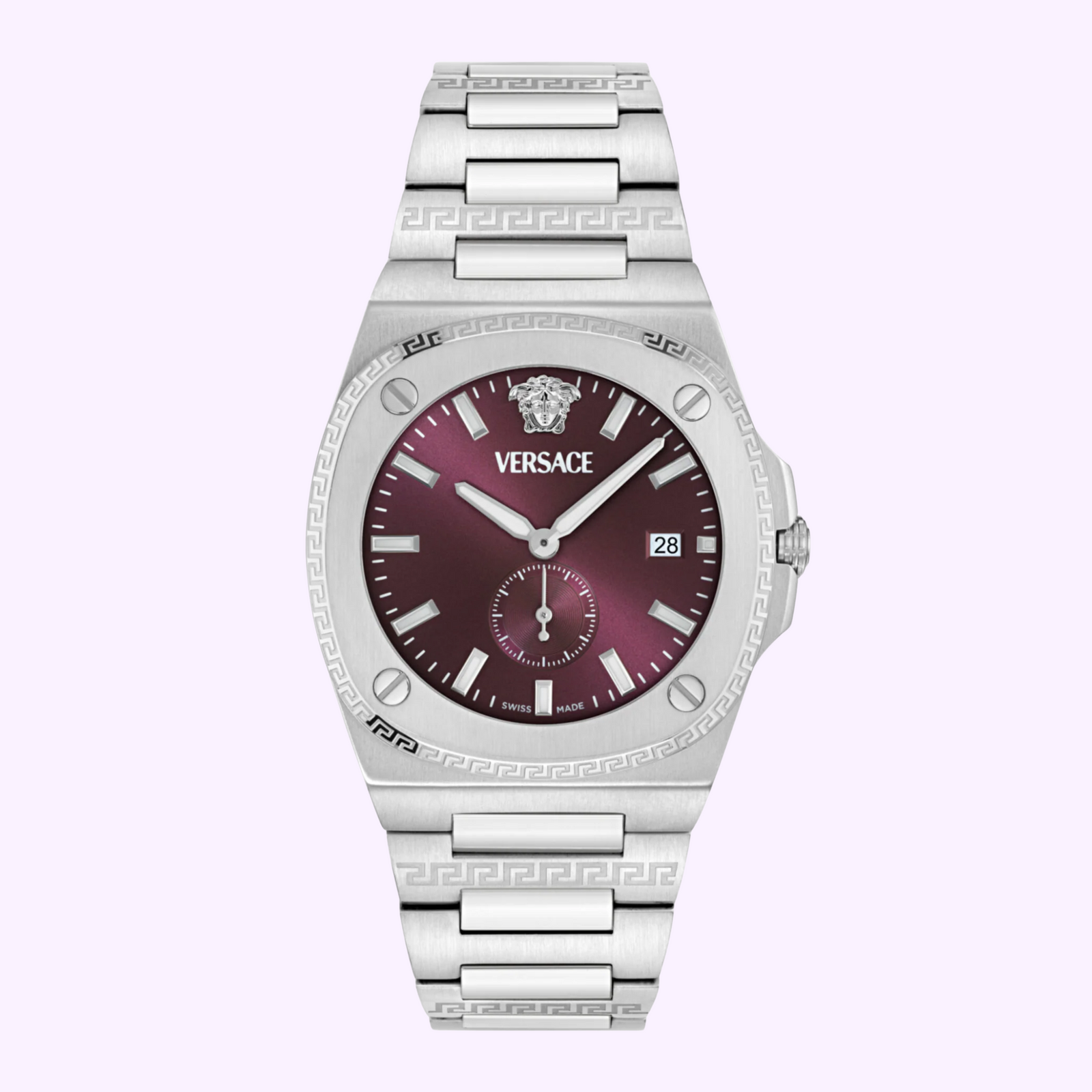Versace Silver Geometric Watch Versace Ladies Watch V-Circle 38mm Silver VE8100519  main image 2