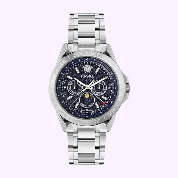Versace V-Galaxy Moonphase Bracelet Watch VE0K00125 upc 198218470347