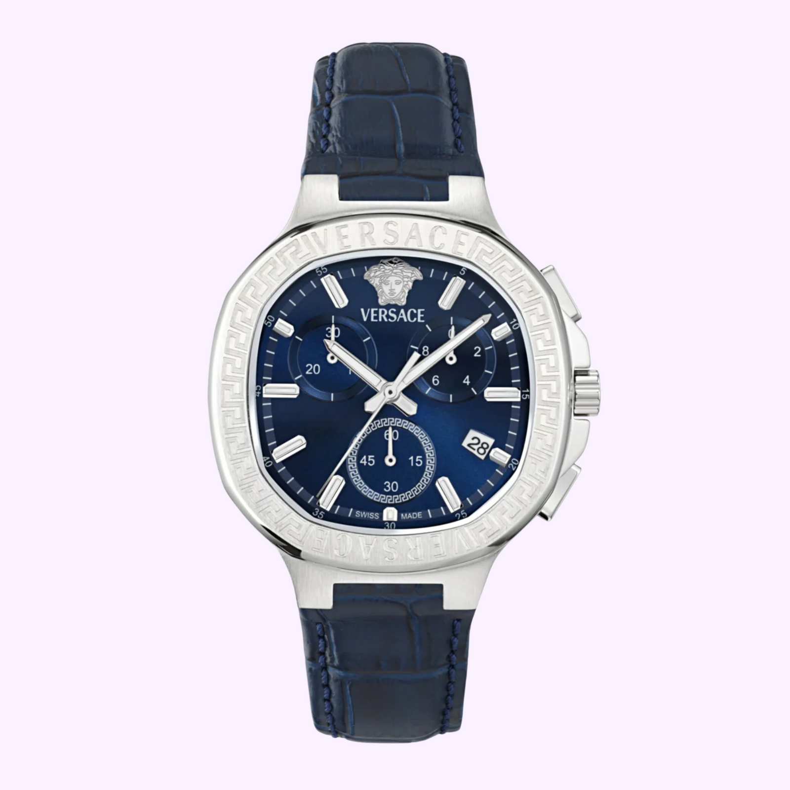 ウトペンツィ Versace VEVCA0124 V-Chrono Square Leather Watch upc 198218260801