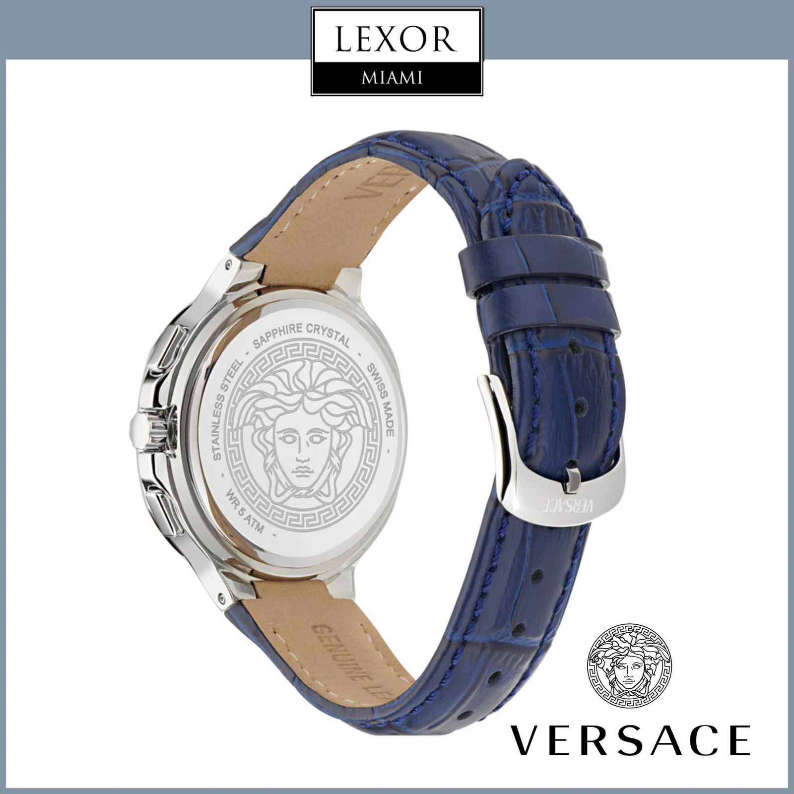 Versace VEVCA0124 V-Chrono Square Leather Watch upc 198218260801 Versace VEVCA0124 V-Chrono Square Leather Watch upc 198218260801