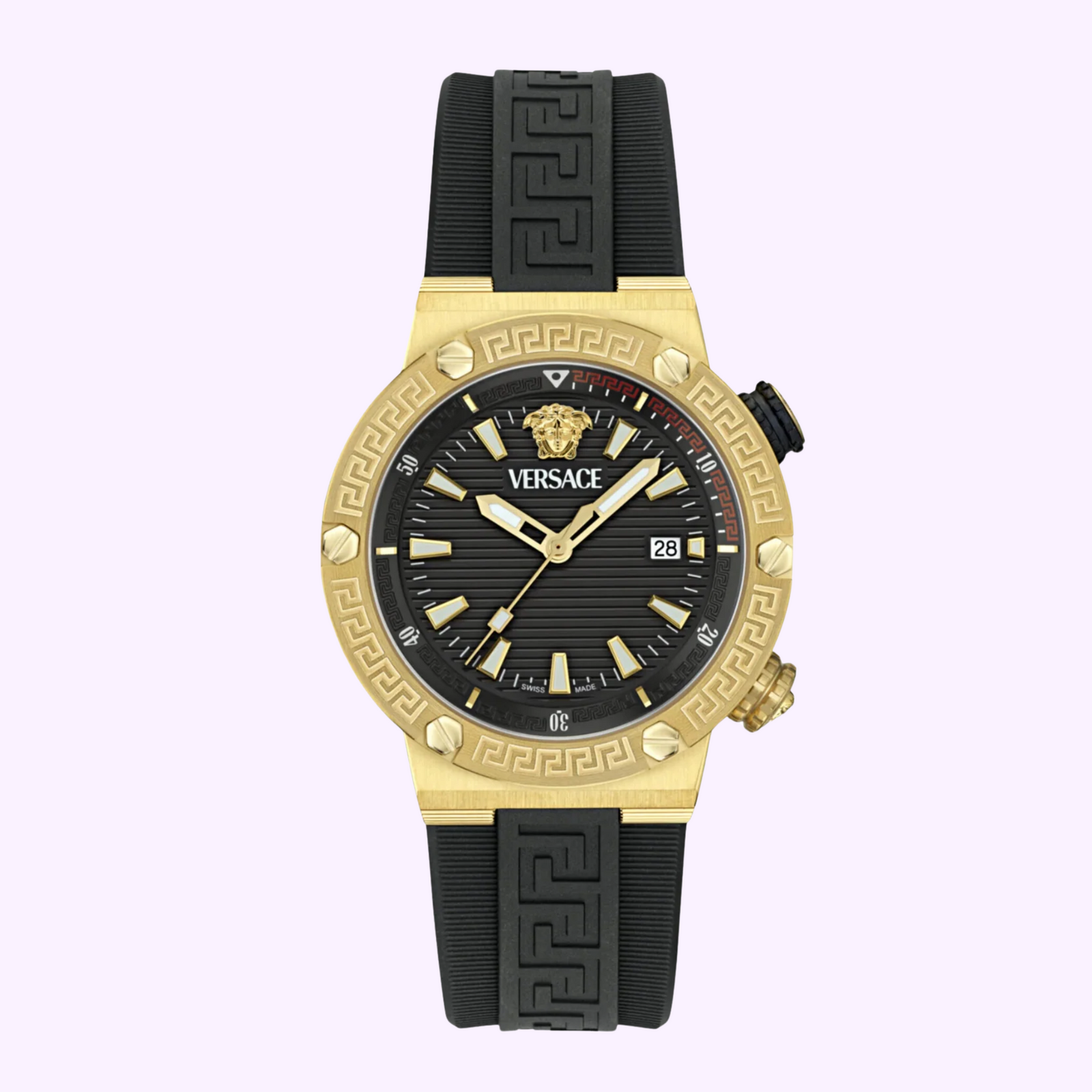 メ*0様 ダイワ　V-1 VIPSO Versace V-Code Green Dial Two-Tone Stainless Steel Bracelet 36mm