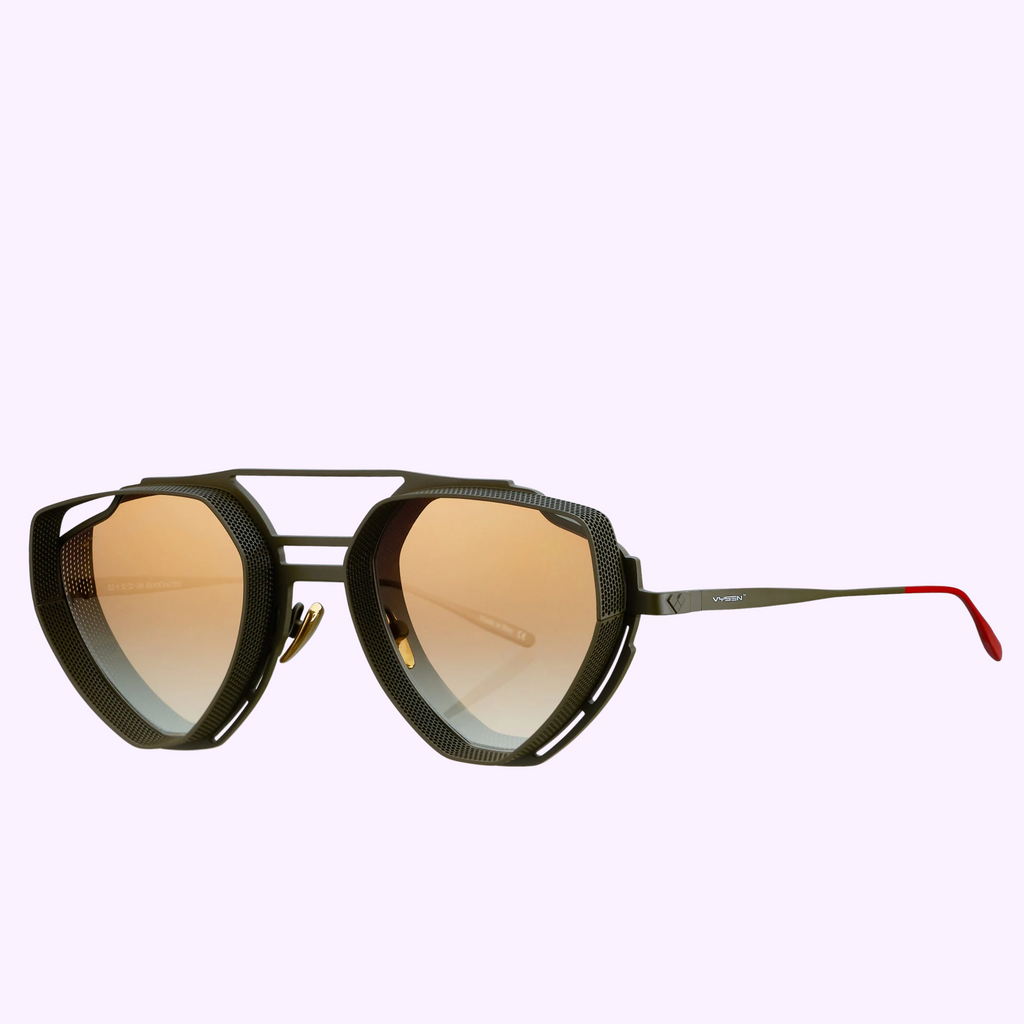 Vysen Enzo EZ-5 Miliray Green-Gold Unisex Sunglasses – Lexor Miami