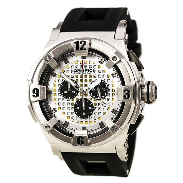 Orefici ORM14C4801 Regata Evolution Perforated Silver Dial Black Strap Chronograph Men Watches Lexor Miami