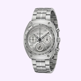 Bulova Shelby Daytona Coupe 96K118 Limited Edition watch front view — silver-tone chronograph dial on stainless steel bracelet
