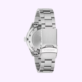 Bulova Caravelle Sea Hunter 43B178 side profile showing domed mineral crystal and screw-down crown
