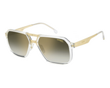 Carrera Sunglasses VICTORY C 27/S REJ CRYS GOLD feature clear square frames, gold accents on arms and brow bar, and gradient brown lenses with the Carrera logo—delivering a signature style inspired by the classic Victory design.