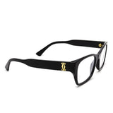 Luxury Cartier CT0316O black designer eyeglasses frame for women, size 52, premium acetate optical eyewear.