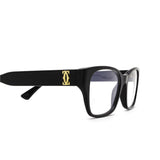 Authentic Cartier CT0316O 001 women's luxury optical glasses featuring a black acetate rectangular frame, available at Lexor Miami.