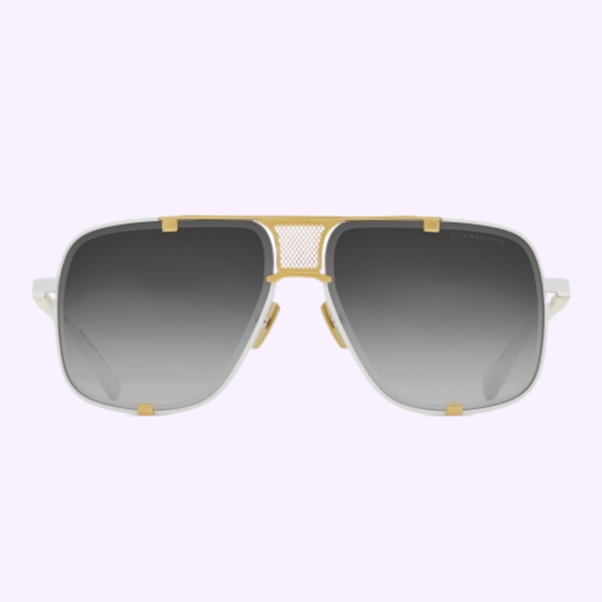Dita Sunglasses DRX-2087-J-WHT-GLD-64 front view white and gold oversized shield frame