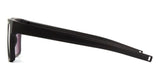 Side view of Dita Sunglasses DLS708-A-01 LSA-708 luxury square sunglasses featuring a rectangular frame and slightly tinted polarized Sea Grey lenses, displaying the full length of the temples and hinge. The arm tips have small holes.