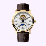 Frederique Constant FC-335MC4P5 Swiss automatic moonphase watch side angle showing stainless steel case