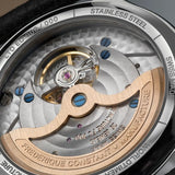 Angled view of Frederique Constant Classic Worldtimer FC-718N4H6 Swiss automatic luxury watch