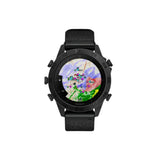 Black Garmin MARQ® Commander (Gen 2) Carbon Edition smartwatch with a textured bezel and a digital display showing a multi-colored weather radar map.