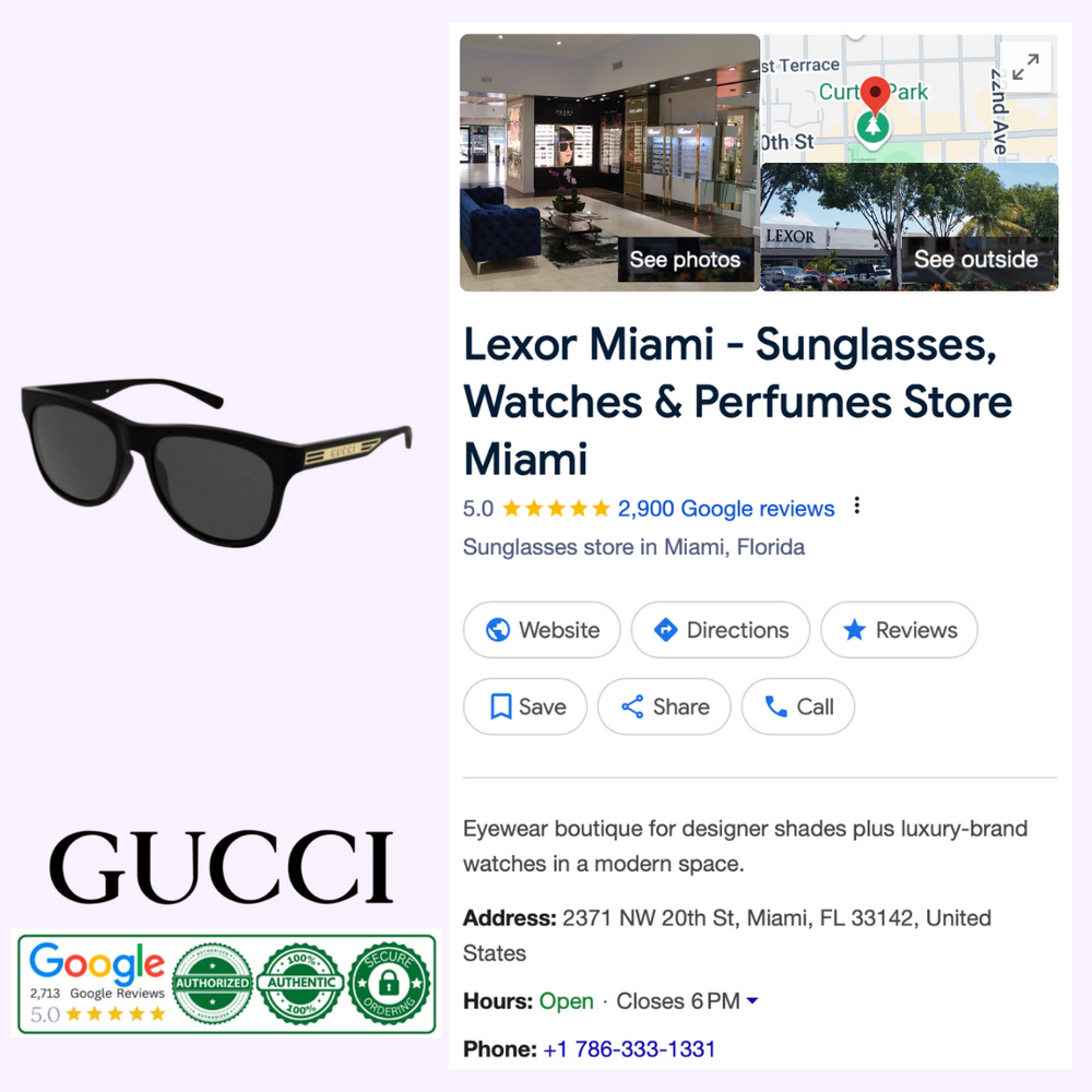 Gucci GG0980S 001 55 Unisex Sunglasses – Lexor Miami
