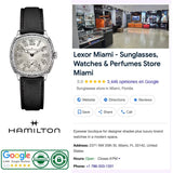 Hamilton Watches H36149710 American Classic Cushion Mechanical watch with a cushion-shaped silver dial, black leather strap, and a seconds sub-dial.