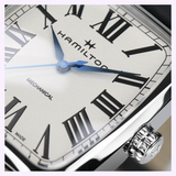 Hamilton Boulton Mechanical white Roman numeral dial close-up