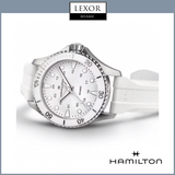 Hamilton H82221310 rotating dive bezel detailed view