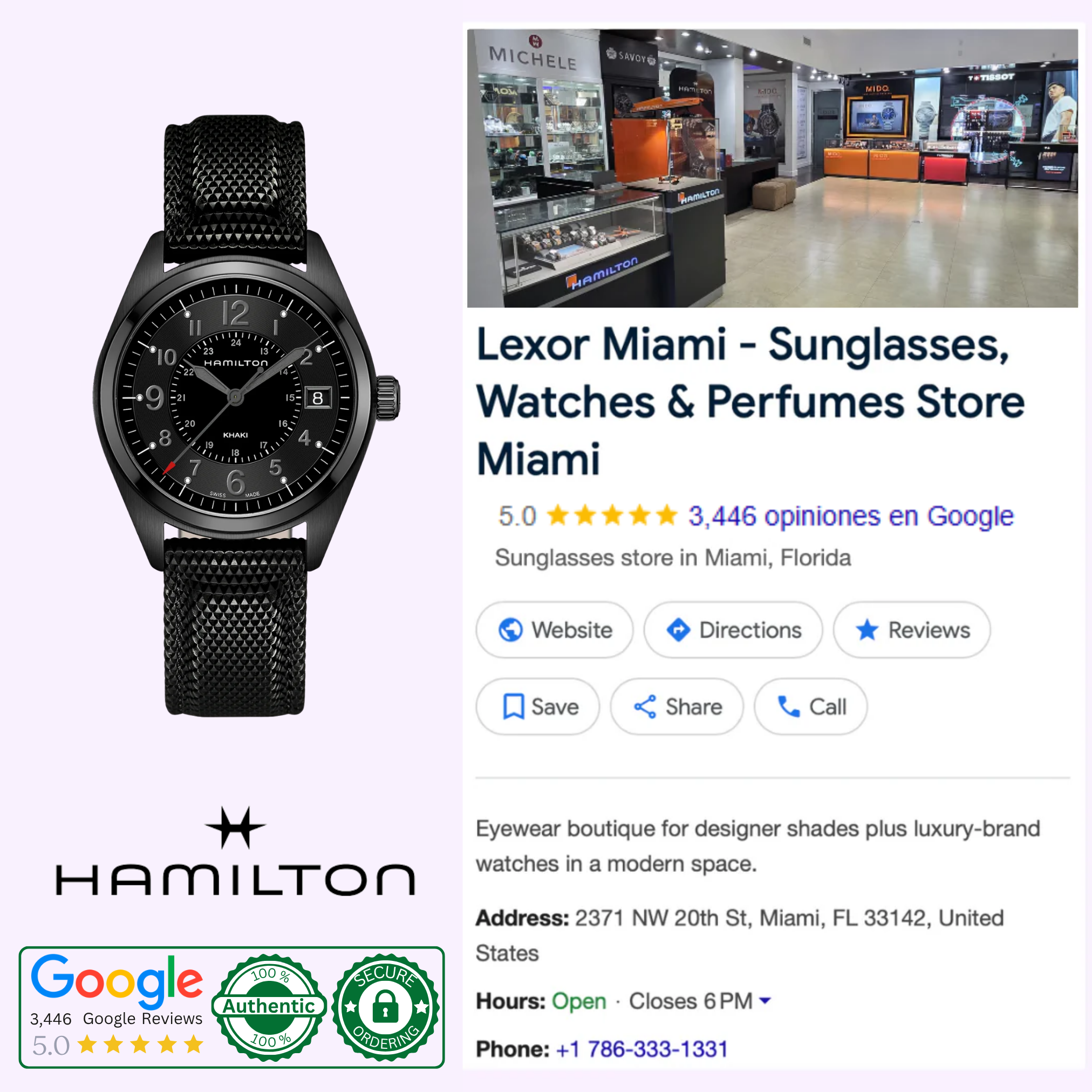Hamilton Khaki Field Quartz watch H68401735 on wrist — military field watch available at Lexor Miami authorized dealer
